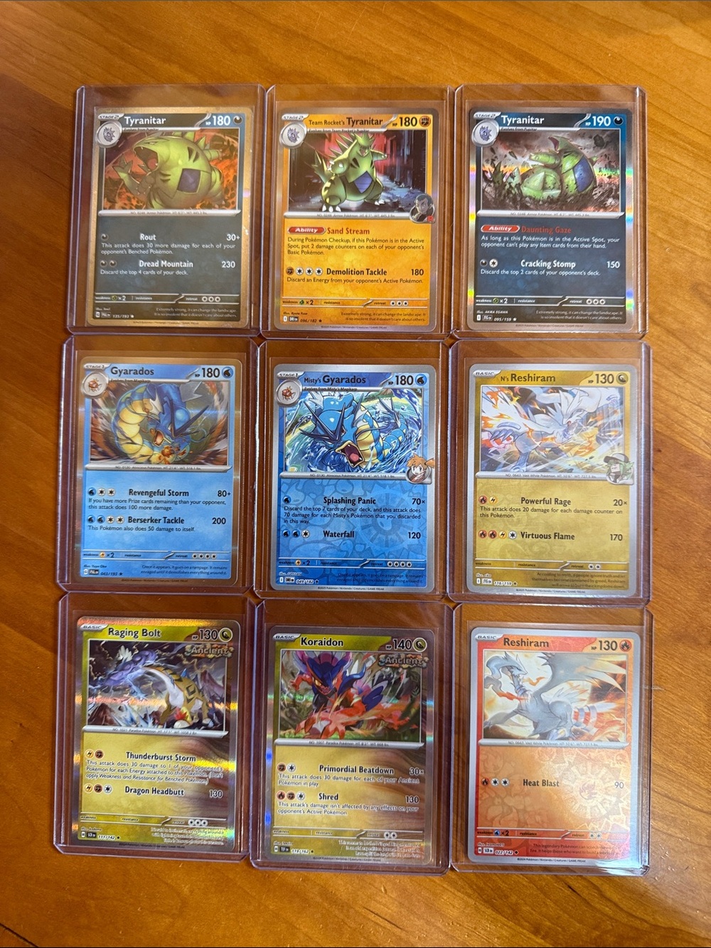 Pokemon Holographic Dragon & Legendary Card Set - Green, Blue, Gold, Orange